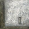 Modern abstract artwork using mixed media using recycled board and paper.